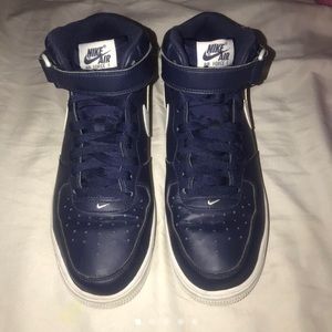 Nike Air Force 1 Mid Top Navy Blue & White